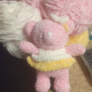 Adorable Pink and White Plush Bear Toy